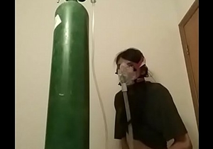 Penis tickeling oxygen mask fun